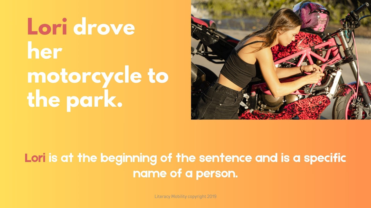 Teaching Capitalizing the beginning of a sentence