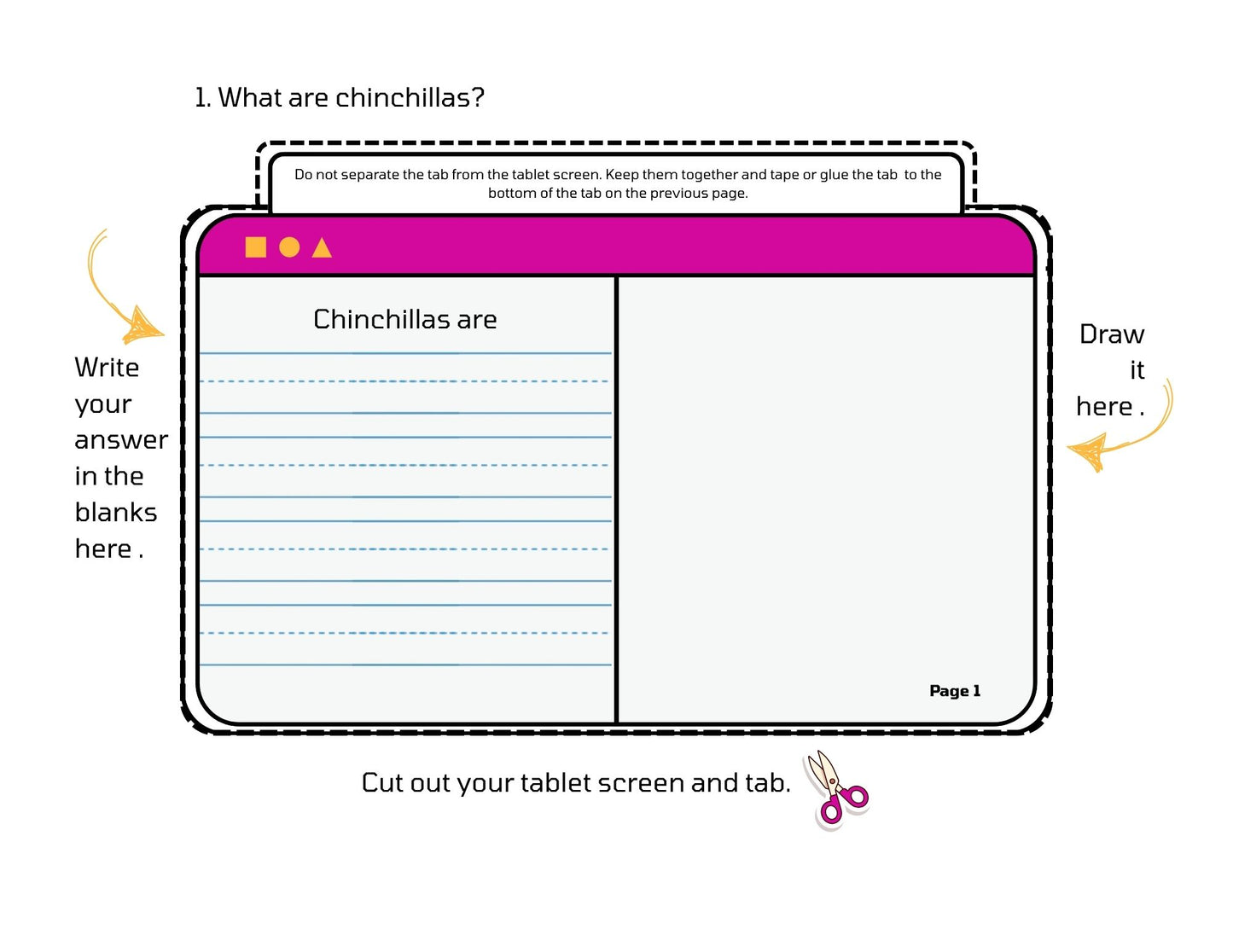 Curious, chinchillas page one curious chinchillas page one students will write their answer in the blanks and draw the answer