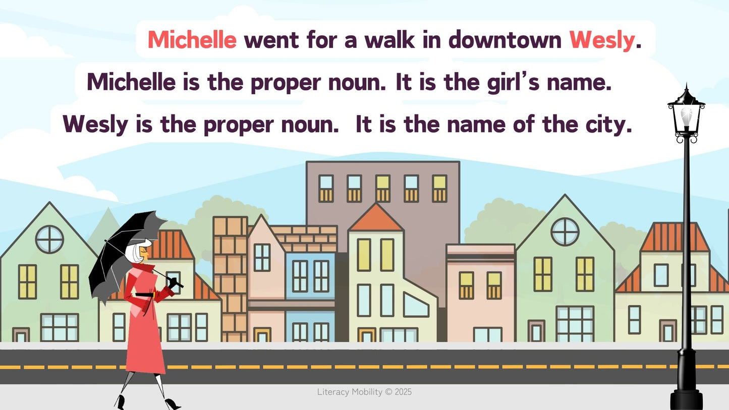Proper nouns slide in first grade nouns common, proper and possessive nouns by literacy mobility