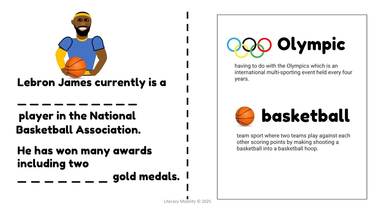 the book of Lebron James Making inferences with pictures olympic and basketball
