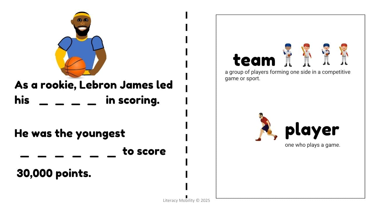 The book of Lebron James Making inferences with pictures team and player