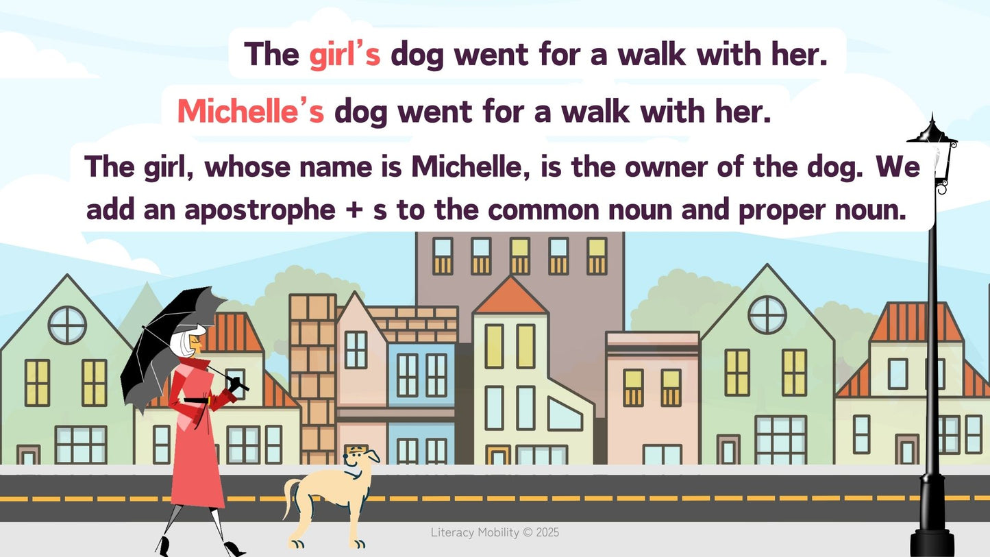 Possessive nouns in first grade nouns, common, proper and possessive by literacy mobility