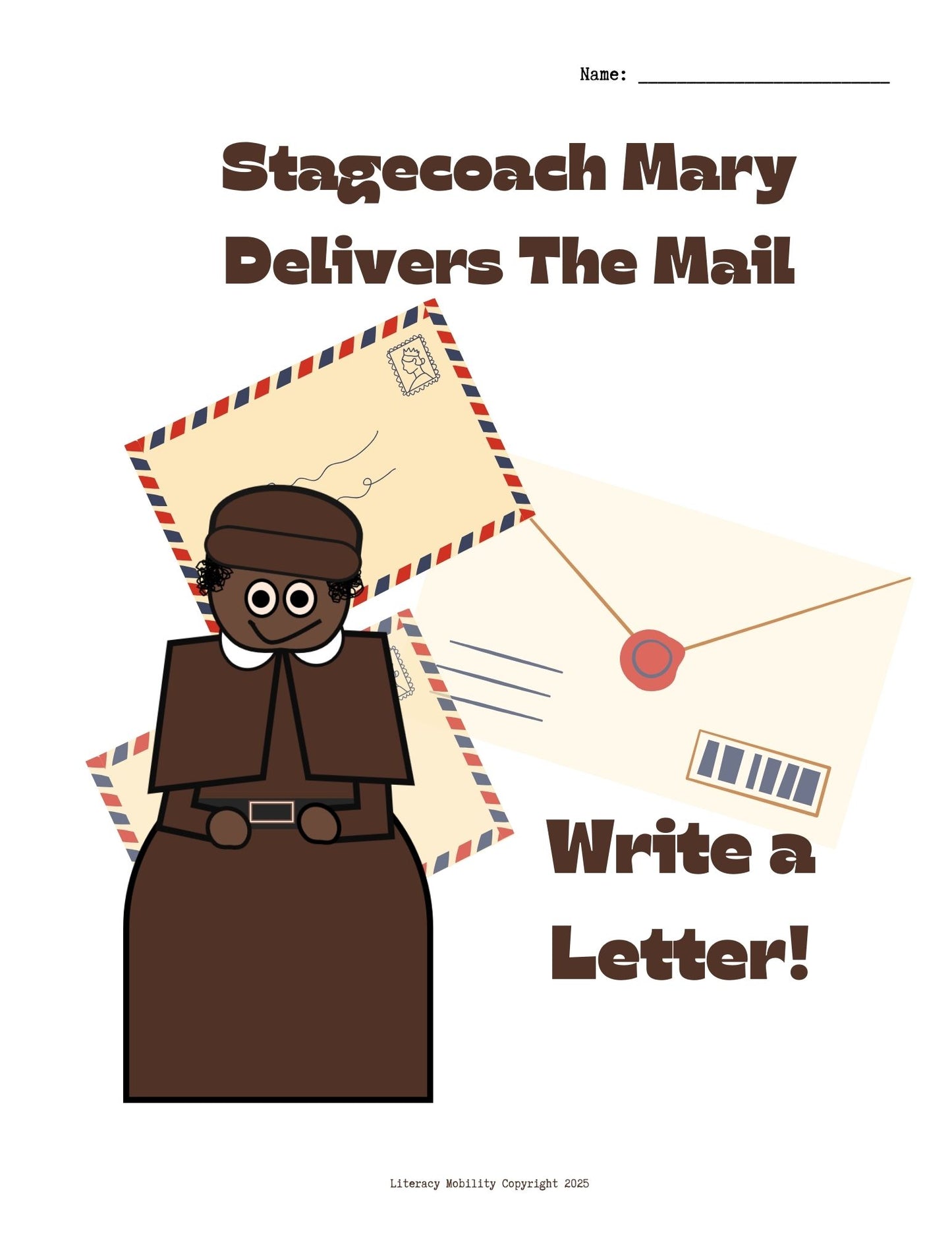 Stagecoach Mary Deliver the mail activity cover sheet