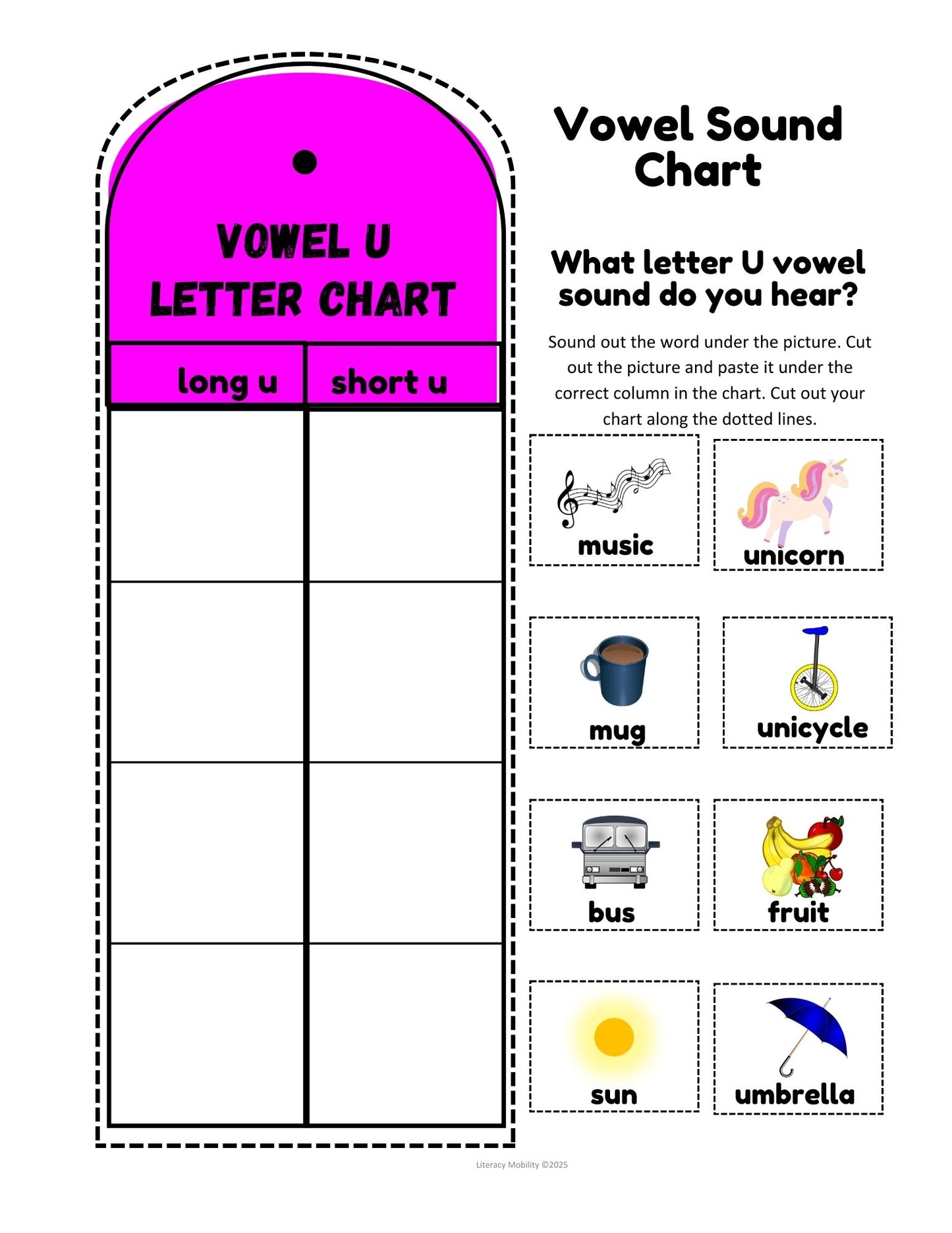 long and short vowel u sound