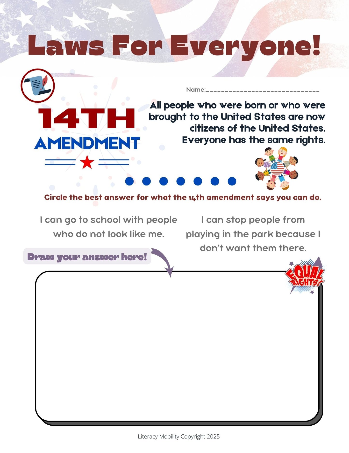 laws for everyone by literacy mobility covers the 14th amendment