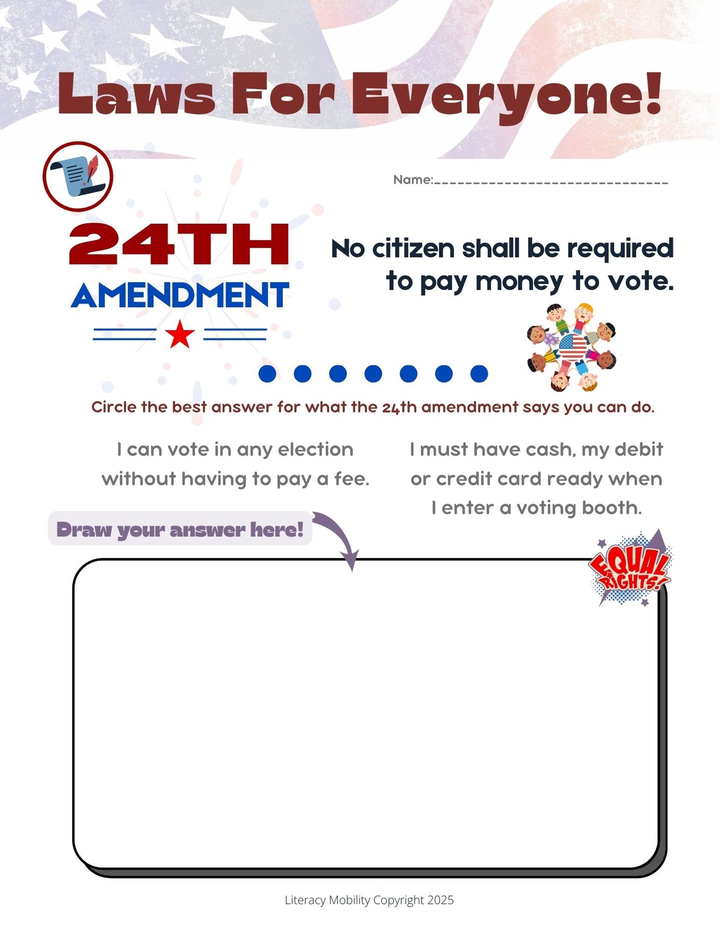 The 24th amendment says no citizen shall be required to pay money to vote