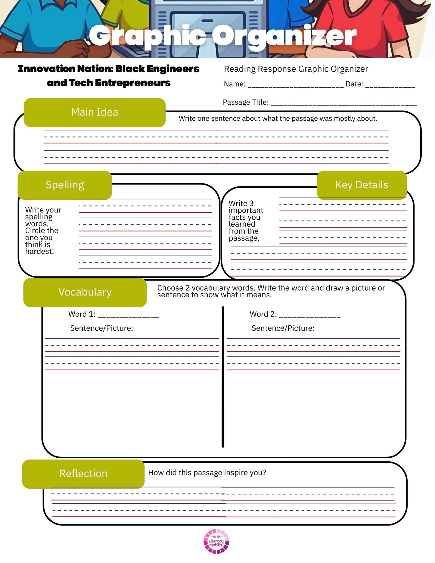 3rd Grade Differentiated Reading Kit: Innovation Nation | Black Engineers & Tech Entrepreneurs