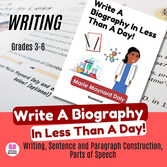 Biography Writing | Write a Biography: Marie Maynard Daly Activity (Grades 3-6)