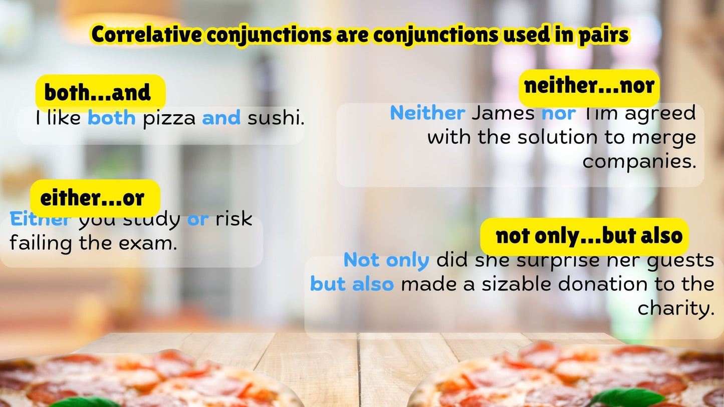 Conjunctions and interjections correlative conjunctions