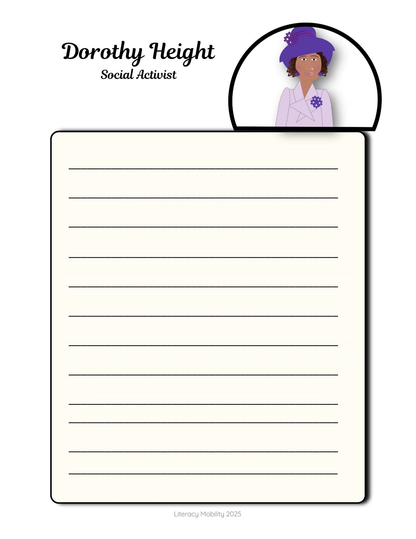 Publish your Dorothy Height biography using this as the first page