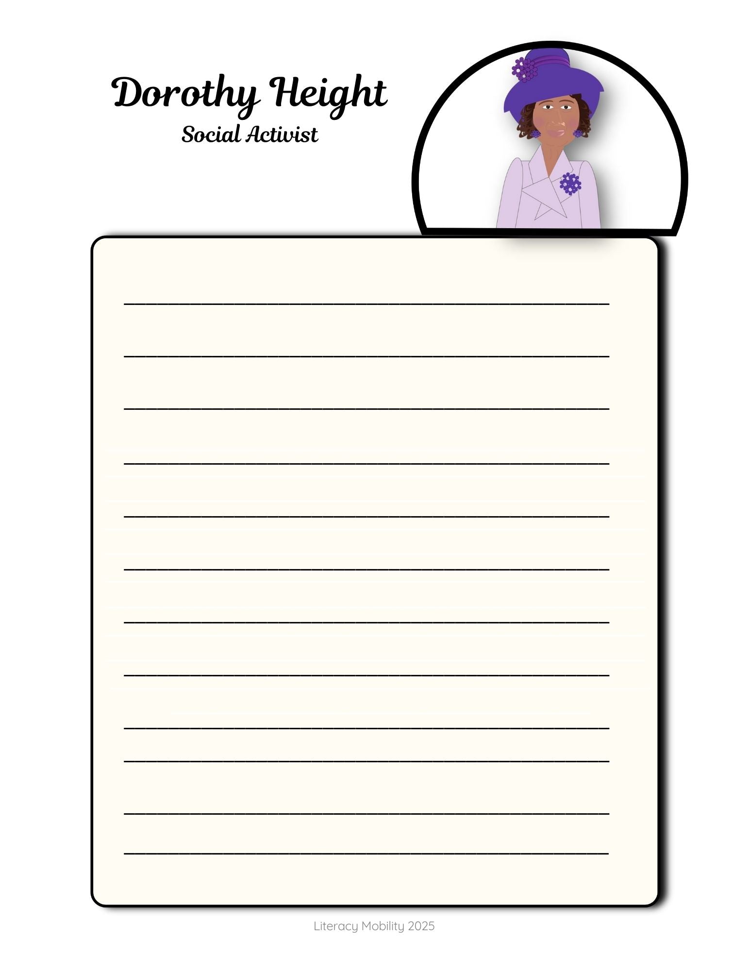 Publish your Dorothy Height biography using this as the first page