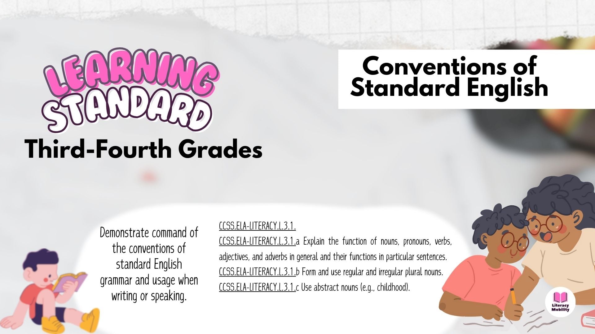 Common core learning standards for Nouns and Noun Types PowerPoint and Worksheet Set