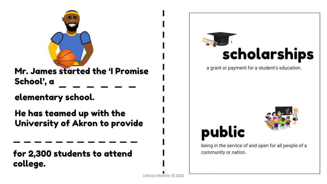 book of Lebron James Making inferences with pictures scholarships and public