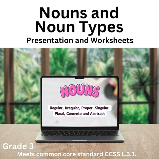 Nouns PowerPoint and Worksheets graphic