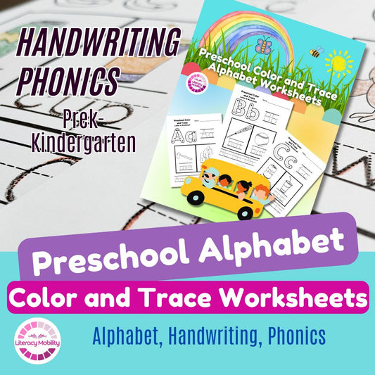 Preschool alphabet color, and trace worksheets