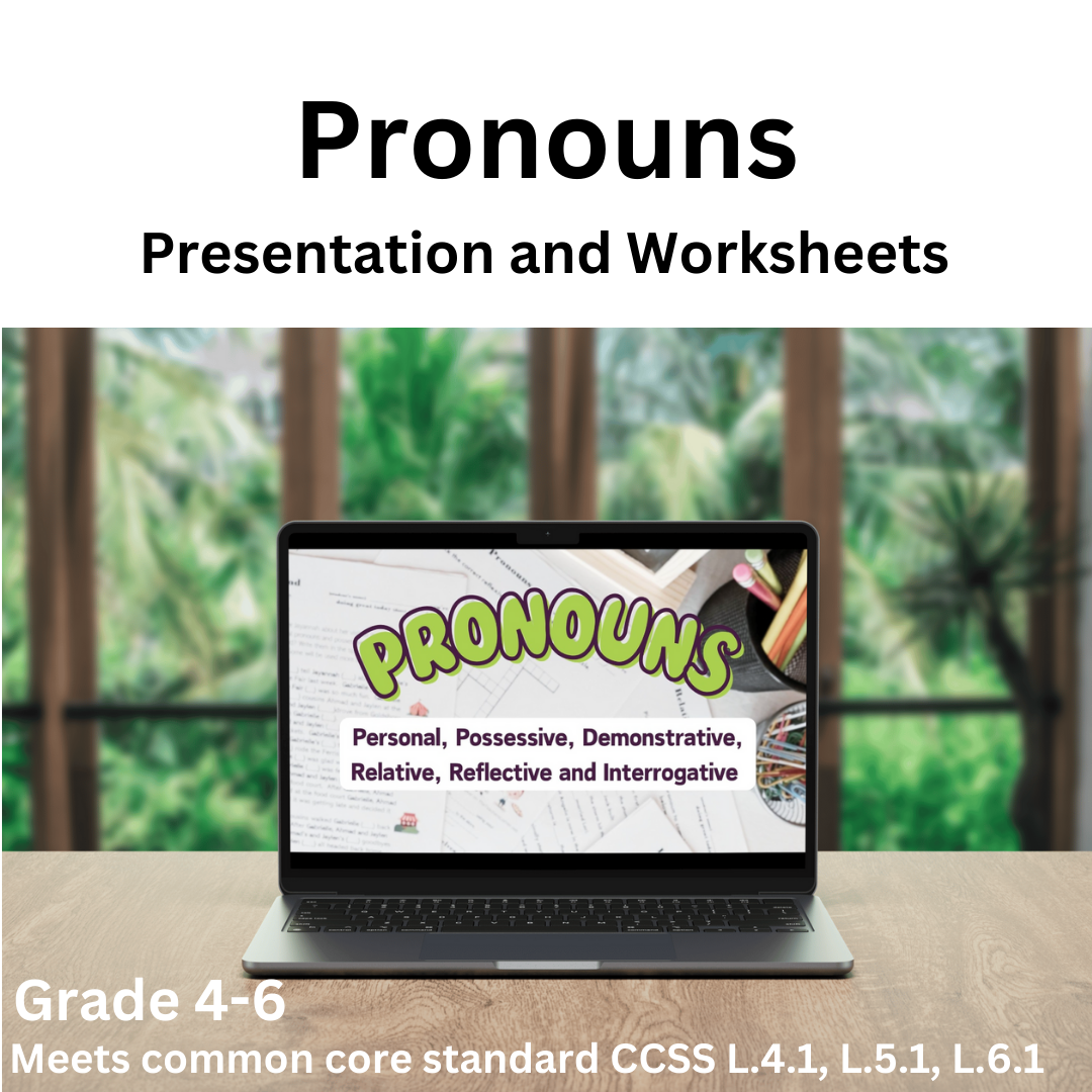 Pronouns PowerPoint, and worksheet set website thumbnail