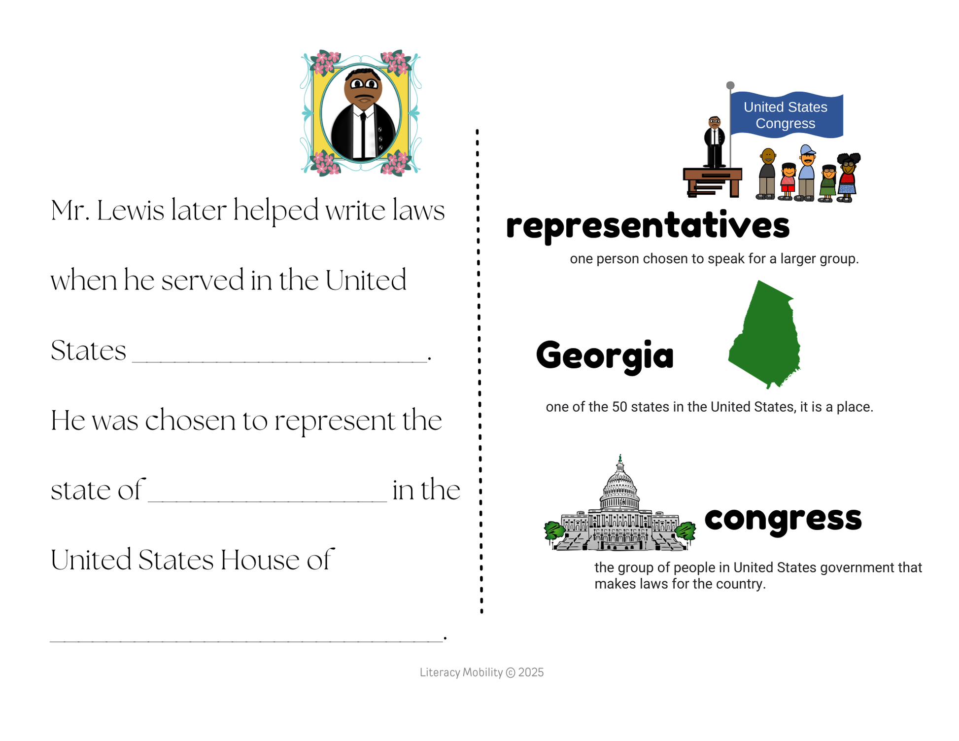 The book of John Lewis Making inferences with pictures work as a congressman