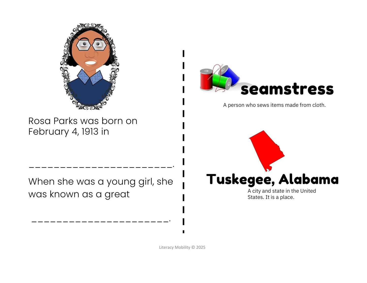 The book of Rosa Parks Making inferences with pictures place of birth and occupation