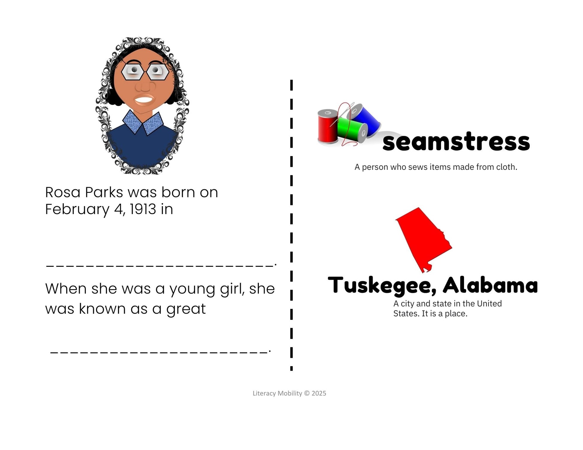 The book of Rosa Parks Making inferences with pictures place of birth and occupation
