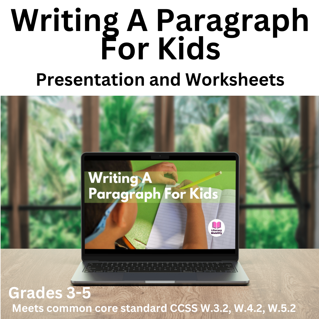 Writing a paragraph for kids PowerPoint and worksheets website thumbnail