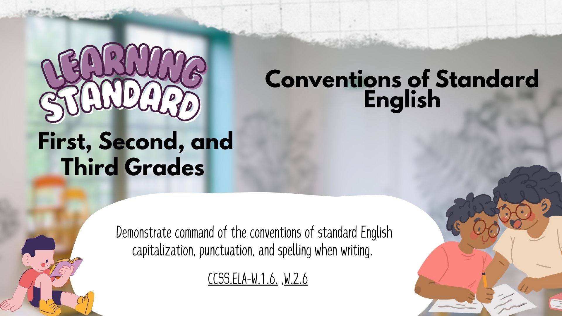 Learning standards for Writing Sentences PowerPoint and Worksheet  