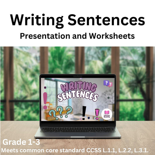 Writing Sentences PowerPoint and Worksheet thumbnail