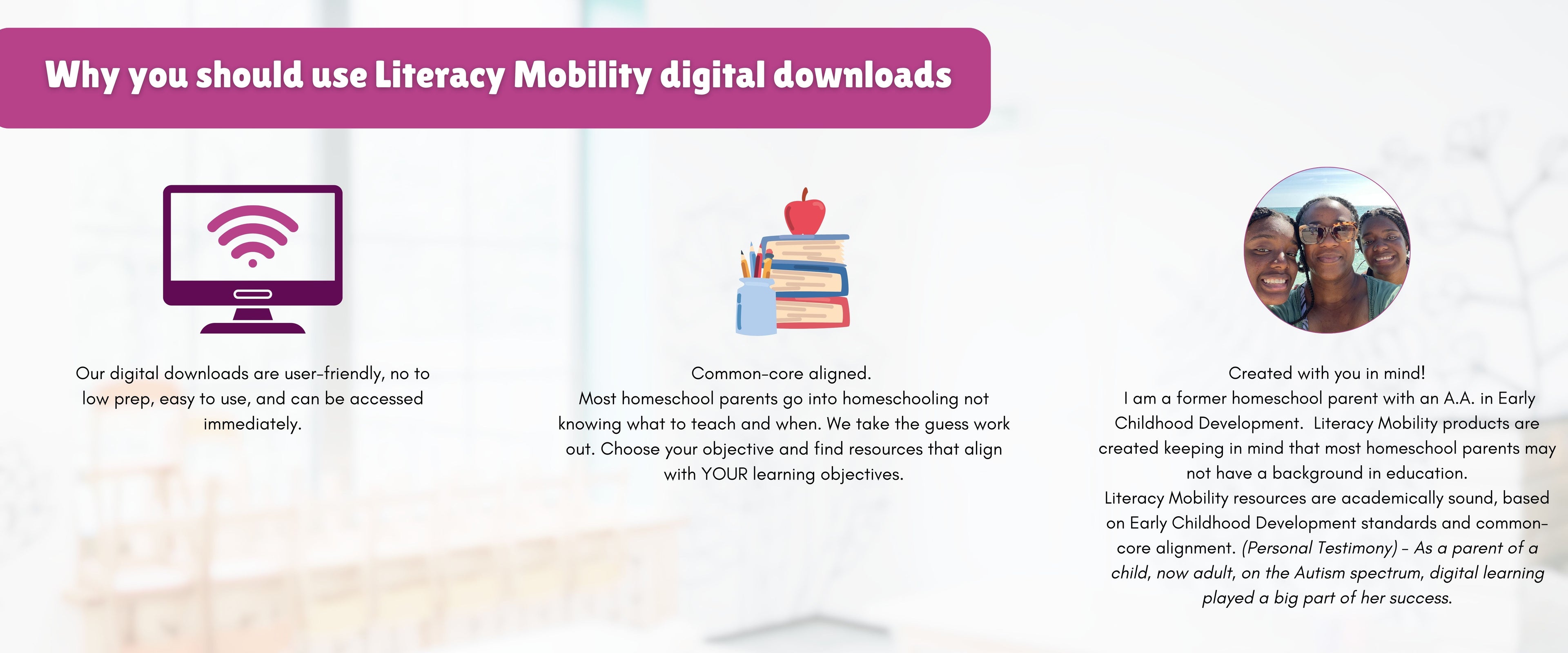 Literacy Mobility digital downloads homeschool and teacher resources