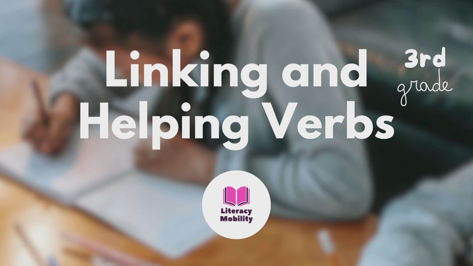 Linking and helping verbs PowerPoint presentation and worksheet set preview video by literacy mobility