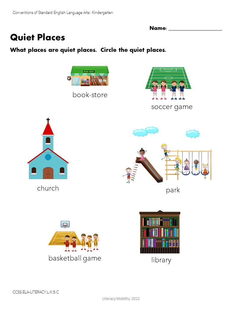 students distinguish between quiet and not so quiet places